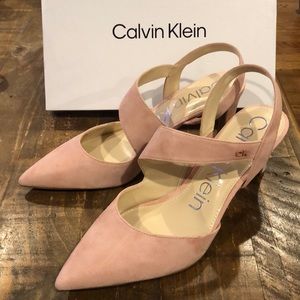 Calvin Klein Pink Suede Heels Size 10, Heel Height 3 inches